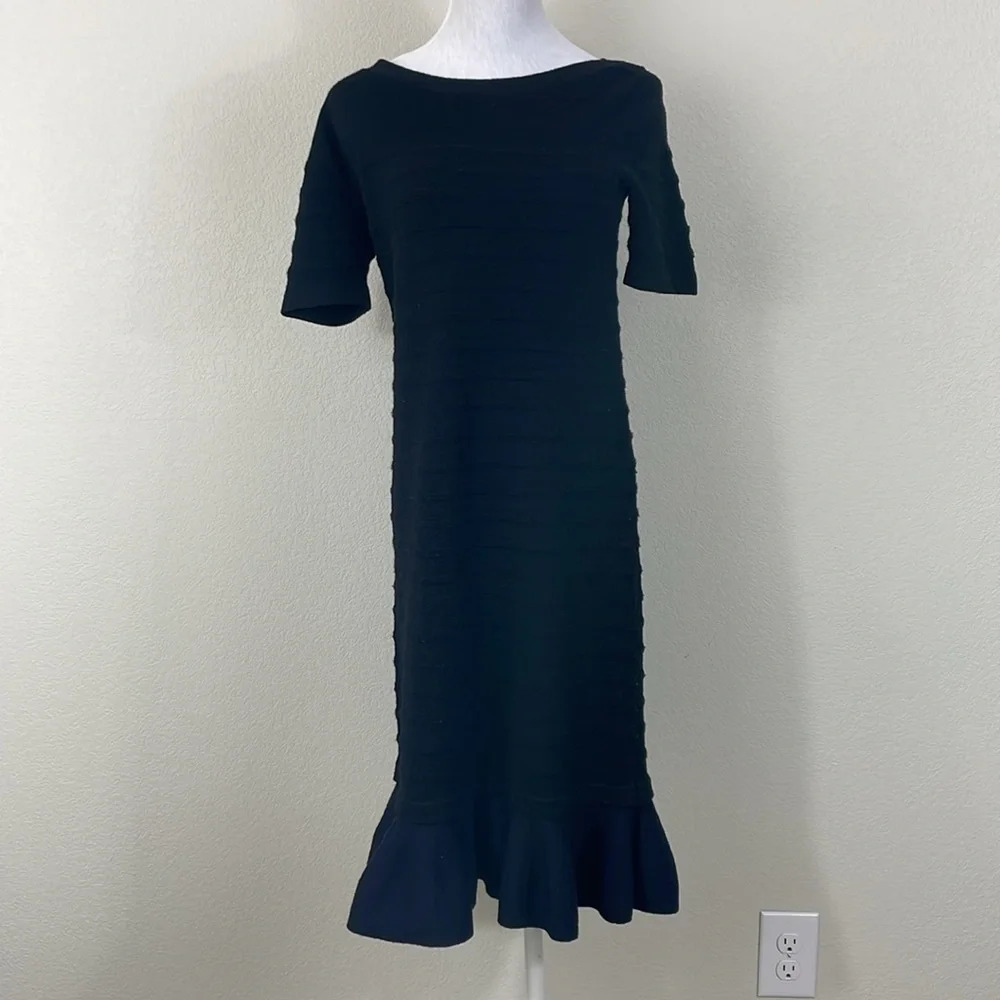 Tory Burch black knit midi‎ dress size small